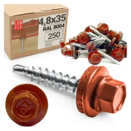 wkrety-farmerskie-do-metalu-35-mm-miedziane-ral8004-ocynk-do-dachu-250szt
