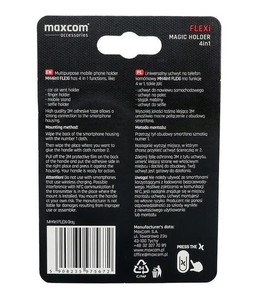 uchwyt-elastyczny-maxcom-bialy-rodzaj-elastyczny-kod-producenta-mh4in1flexigray