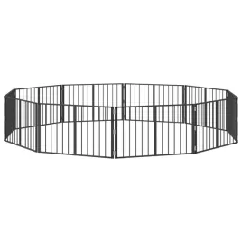 bramka-dla-psa-10-szt-czarny-100-x-60-cm-stal-galwanizowana
