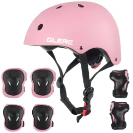 kask-ochronny-glerc-dla-dzieci-zestaw-kolana-3-8-lat-rozowy