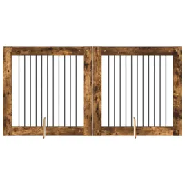 bramka-dla-psow-z-podporkami-2-szt-dab-wedzony-100-x-100-cm
