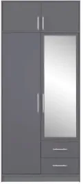 szafa-smart-3-z-lustrem-100cm-nadstawka-antracyt
