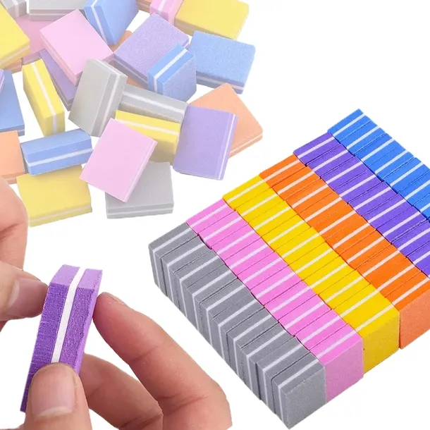 50 X MINI BLOK POLERSKI do paznokci buffery POLERKA 100/180 bloczki mani