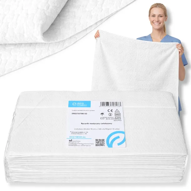 Ręczniki celulozowe jednorazowe kąpielowe Eko-Higiena 70 cmx150 cm 10 szt.