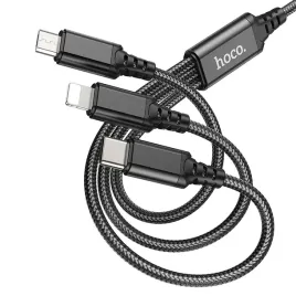 hoco-kabel-3w1-usb-a-do-lightning-micro-usb-typ-c-2a-x76-1-m-czarny