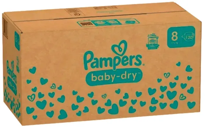 Jednorazowe pieluszki dla dzieci  roz. 8 Pampers Baby Dry 120 szt.