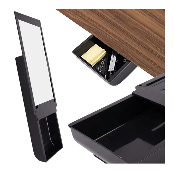 Szufladka Samoprzylepna 220x85x30mm Czarna Organizer pod Blat Biurko