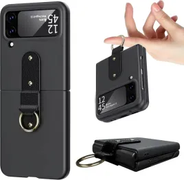 etui-skladane-do-samsung-z-flip-4-czarne-z-paskiem-skladane-z-pierscieniem