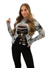 sweter-swiateczny-z-balwanem-szary