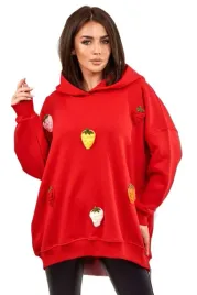 bluza-ocieplana-z-motywem-truskawek-czerwona