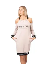 sukienka-tres-chic-bezowy