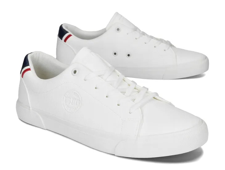 Buty Męskie Sportowe Trampki Sneakersy Ekoskóra Big Star TT174083 Białe 42