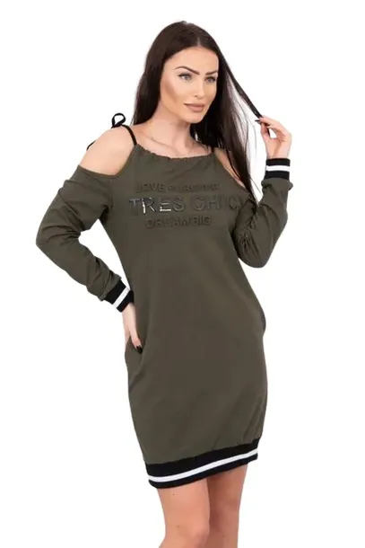 sukienka-tres-chic-khaki