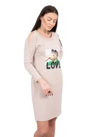 sukienka-z-nadrukiem-love-bezowa