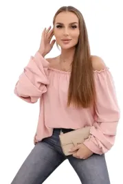 bluzka-hiszpanka-z-ozdobnym-rekawem-pudrowy-roz