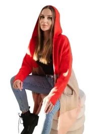 sweter-kardigan-z-kapturem-w-pasy-czerwony-camelowy-pudrowy-roz