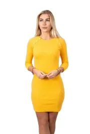 sukienka-z-ozdobnymi-guzikami-musztardowa