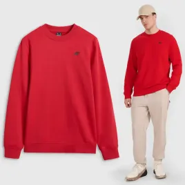 bluza-dresowa-meska-4f-bez-kaptura-basic-nieocieplana-casual-czerwona-l