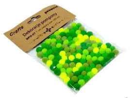 dekoracje-penword-pompony-1cm-mix-zielony-120szt