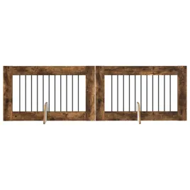 bramka-dla-psow-z-podporkami-2-szt-dab-wedzony-100-x-60-cm