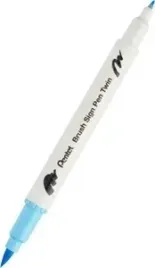pisak-do-kaligrafii-brush-pentel-dwustronny-jasny-blekit