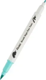 pisak-do-kaligrafii-brush-pentel-dwustronny-szmaragdowy