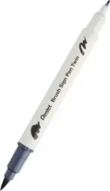 pisak-do-kaligrafii-brush-pentel-dwustronny-jasno-szary