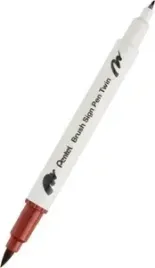 pisak-do-kaligrafi-brush-pentel-dwustronny-brazowy