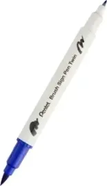 pisak-do-kaligrafi-brush-pentel-dwustronny-niebieski