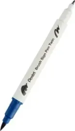 pisak-do-kaligrafii-brush-pentel-dwustronny-stalowo-niebieski