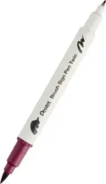 pisak-do-kaligrafii-brush-pentel-dwustronny-bordowy