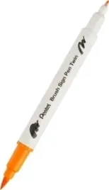 pisak-do-kaligrafii-brush-pentel-dwustronny-ochra