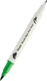 pisak-do-kaligrafii-brush-pentel-dwustronny-jasno-zielony