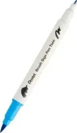 pisak-do-kaligrafii-brush-pentel-dwustronny-blekitny