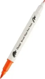 pisak-do-kaligrafi-brush-pentel-dwustronny-pomaranczowy