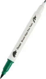 pisak-do-kaligrafi-brush-pentel-dwustronny-zielony