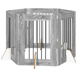 bramka-dla-psow-z-podporkami-6-szt-szary-sonoma-60-x-80-cm