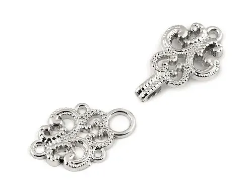 Zapięcie ozdobne ażurowe haftka 15x45mm metal