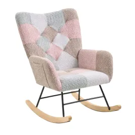 fotel-bujany-flexispot-boucle-rozowo-zielony-wysoke-oparcie-120-kg-salon