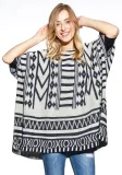 ponczo-sweter-aztec-wzorzysty-boho-stan-nowy
