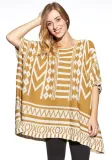 ponczo-sweter-aztec-wzorzysty-boho-stan-nowy