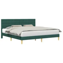 ramka-lozka-z-zaglowkiem-ciemnozielony-200-x-200-cm-tkanina