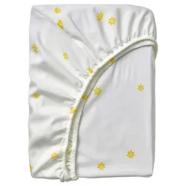 ikea-skogsduva-przescieradlo-z-gumka-bialy-zolty-wzor-w-kwiaty-90x200-cm