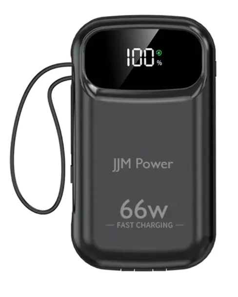 POWERBANK 20000 mAh SZYBKI 66W PD QC WYŚWIETLACZ WBUDOWANE KABLE 3w1 JJM