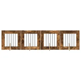 bramka-dla-psow-z-podporkami-4-szt-dab-wedzony-60-x-60-cm