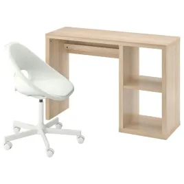 ikea-kallax-loberget-biurko-i-krzeslo-dab-bejcowany-na-bialo-bialy