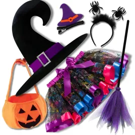 stroj-czarownica-wiedzma-halloween-kostium-pajeczarka-dynia-koszyk-miotla