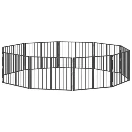 bramka-dla-psa-10-szt-czarny-80-x-60-cm-stal-galwanizowana