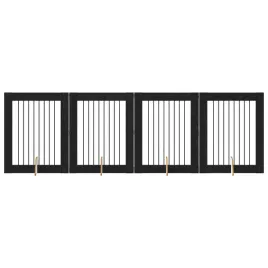 bramka-dla-psow-z-podporkami-4-szt-czarny-dab-80-x-100-cm