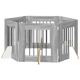 bramka-dla-psow-z-podporkami-6-szt-szary-sonoma-60-x-60-cm